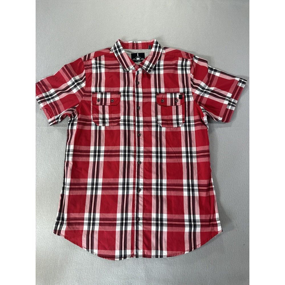 I Jeans By Buffalo Men's Size XL Plaid Shirt Western Collared Button Up Pockets